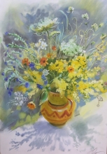 Fragrance Of The Summer - watercolor, gouache