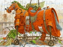 Red Horse - oil, canvas