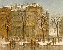Rhythms. Snow Was Falling - oil, canvas