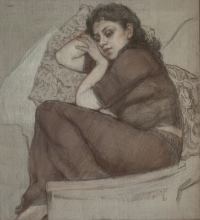 Nastya - canvas, pastel