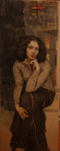 Valeriya - canvas, acrylic, pastel