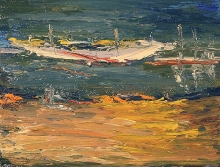 Night Boat - oil, canvas on the frame