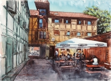 Klaipeda - watercolors, paper