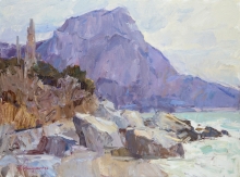 In Spring At The Southern Shore - oil, canvas