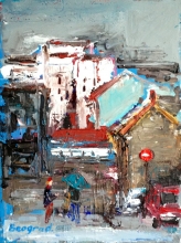 Stop - oil, canvas, mixed technique