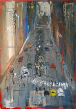 NYC - oil, canvas, mixed technique