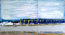 Blue - oil, canvas, mixed technique