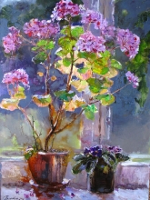 Geranium - oil, canvas