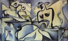 PICASSO For Desert - oil pastel, paper