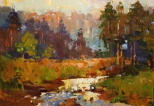 Mountain River In Zakarpatye - oil, canvas