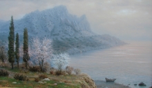 Spring. Blue Bay - oil, canvas