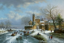 Interpretation of "Evening Skating Rink" - oil, canvas
