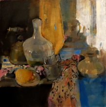 Still Life With A Jar - oil, canvas on cardboard