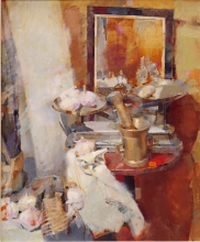 Still Life With Scales - oil, canvas