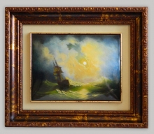 Storm At Sea In The Night - enamel