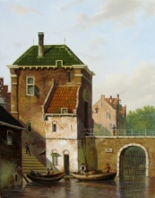 Inspired By The Painting "Canal In Ghent" - oil, canvas