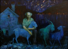 Night In Gornji Stoliv - oil, canvas