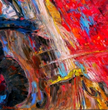 Colors Of Sounds. Cello Solo - oil, linen, spatula