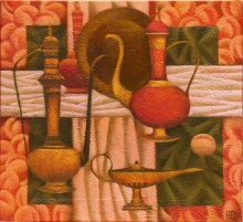 Oriental Still Life - oil, canvas