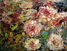 Peonies - oil, cardboard
