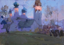 Last Ray - oil, canvas on cardboard