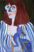 Lady With A Dog - oil, canvas