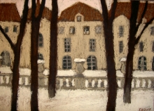 Paris. Winter In Luxembourg Garden - pastel, cardboard