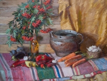 Still Life With Rowan - oil, canvas