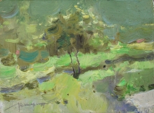 Apple Tree - oil, cardboard