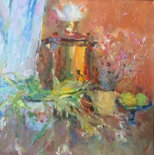 The Samovar - oil, canvas