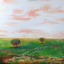 Sunset. Italy - oil, canvas