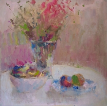 Still Life In Pink - oil, canvas