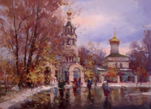 Evening Prayer. Temple Of Ilya The Prophet - oil, canvas