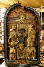 Golgotha Of The 20th Century - stained oak, nut, mahogany