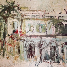 Villa Eleonora - oil, fiberboard, mixed technique