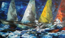 Regatta - oil, canvas