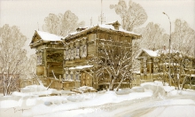 Irkutsk. Libknecht Street - oil, canvas