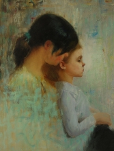 Mother And A Child - oil, canvas