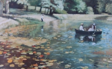 Landscape With Water Lilies - oil, canvas