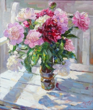 Peonies - oil, canvas