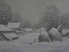 Snowfall - oil, canvas