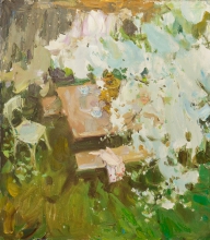 Drinking Tea In The Garden - oil, canvas